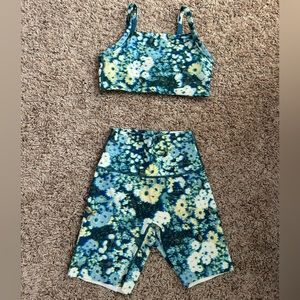 Aerie sports bra and biker shorts set in size small.